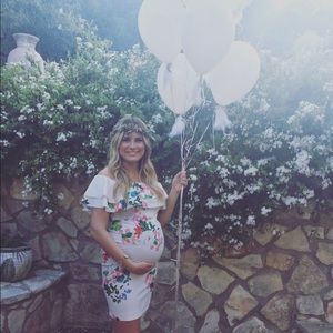 White floral off the shoulder dress